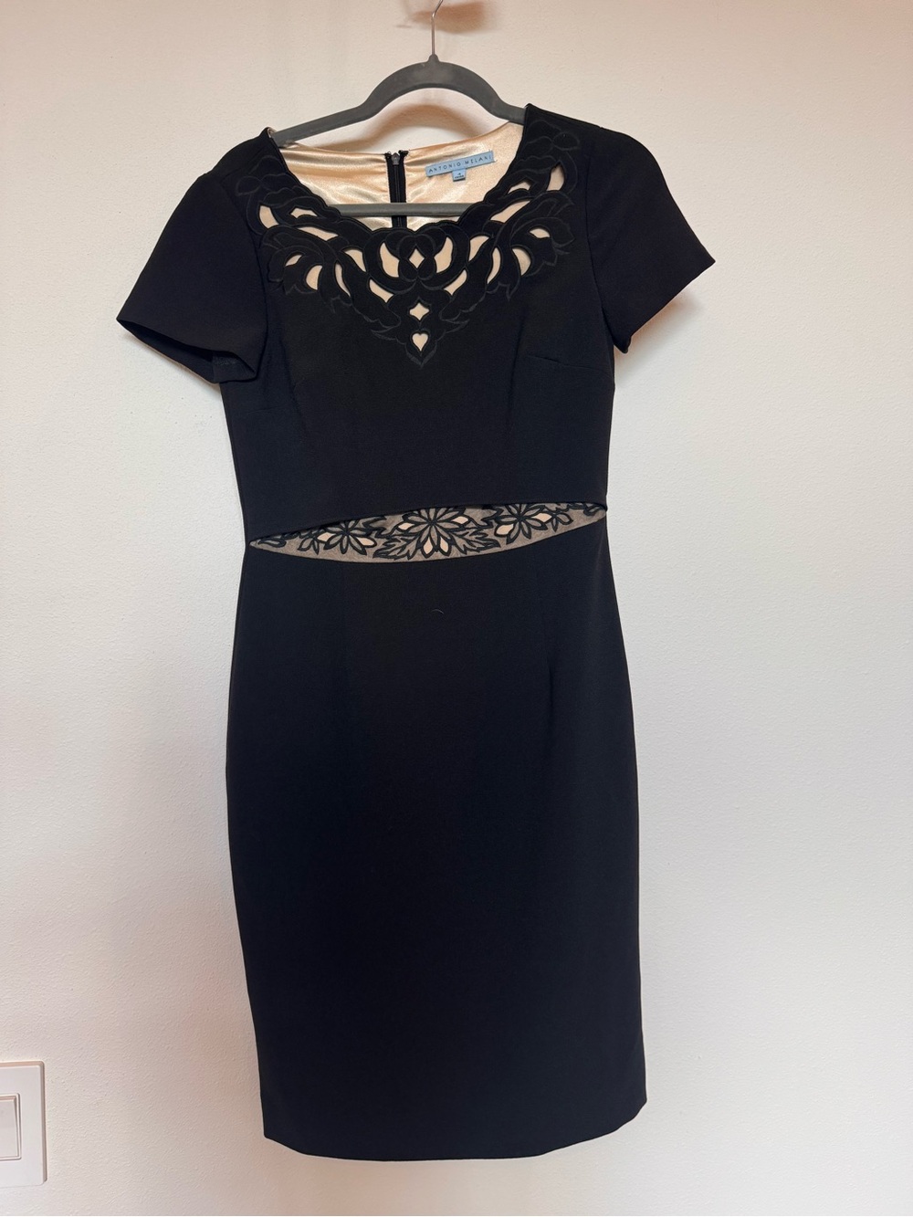 Antonio Melanie Black Cutout Sheath Dress